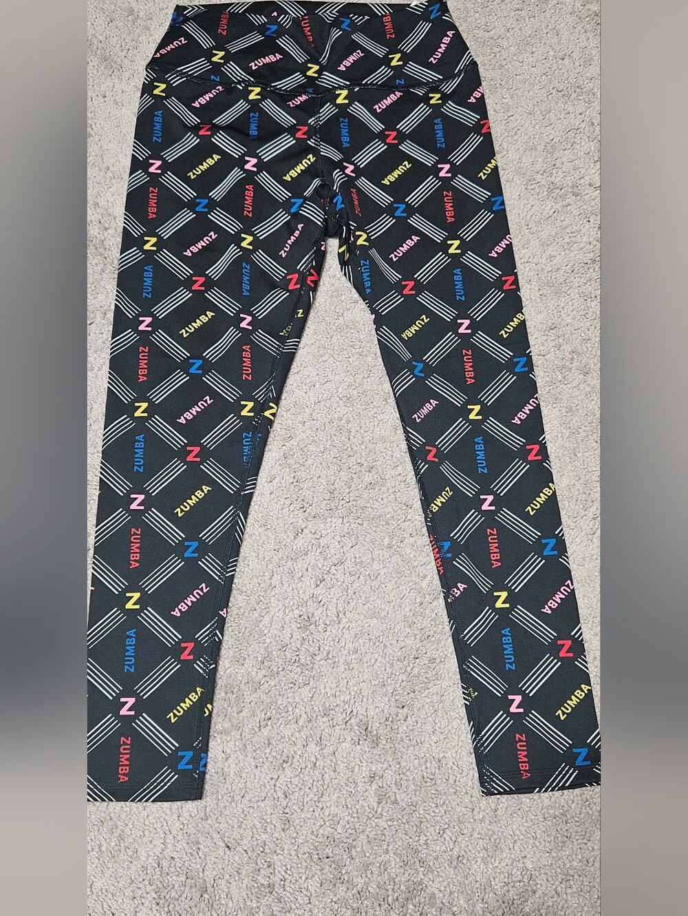 Zumba Fitness Black Leggings with Multicolor Z Logos
